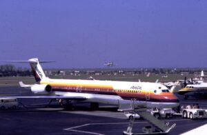 Air Cal jet at John Wayne Airport, 1981
