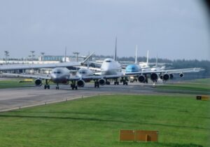 Changi Airport traffic jam